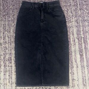 Classic Black Denim Skirt